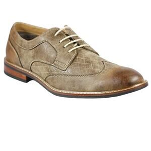 Ferro Aldo Leather Wingtip Oxford Dress Shoes Mens 12 Distressed Brown M-19266